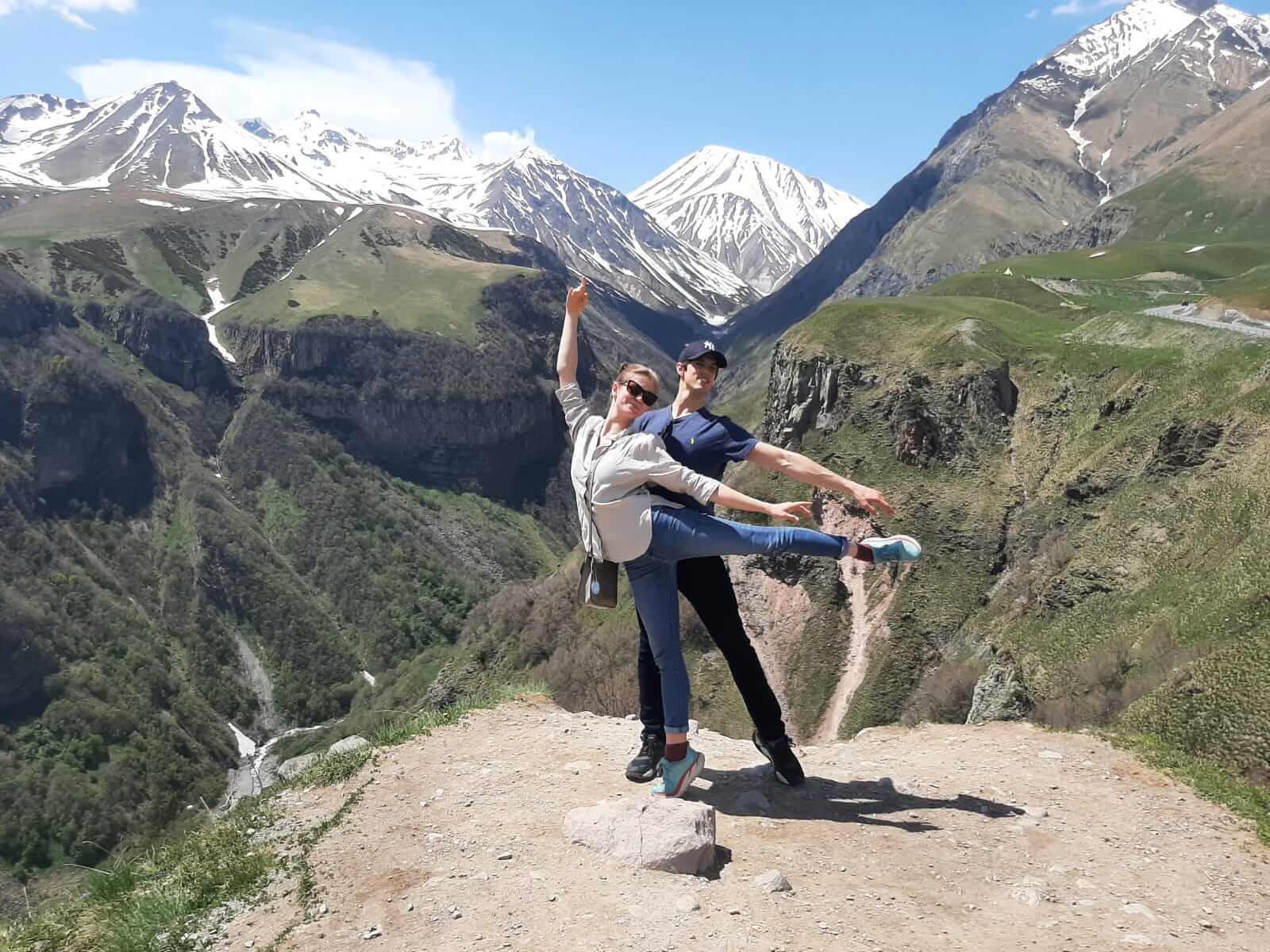 GoGoria guests travelling in the Caucasus mountains in Georgia